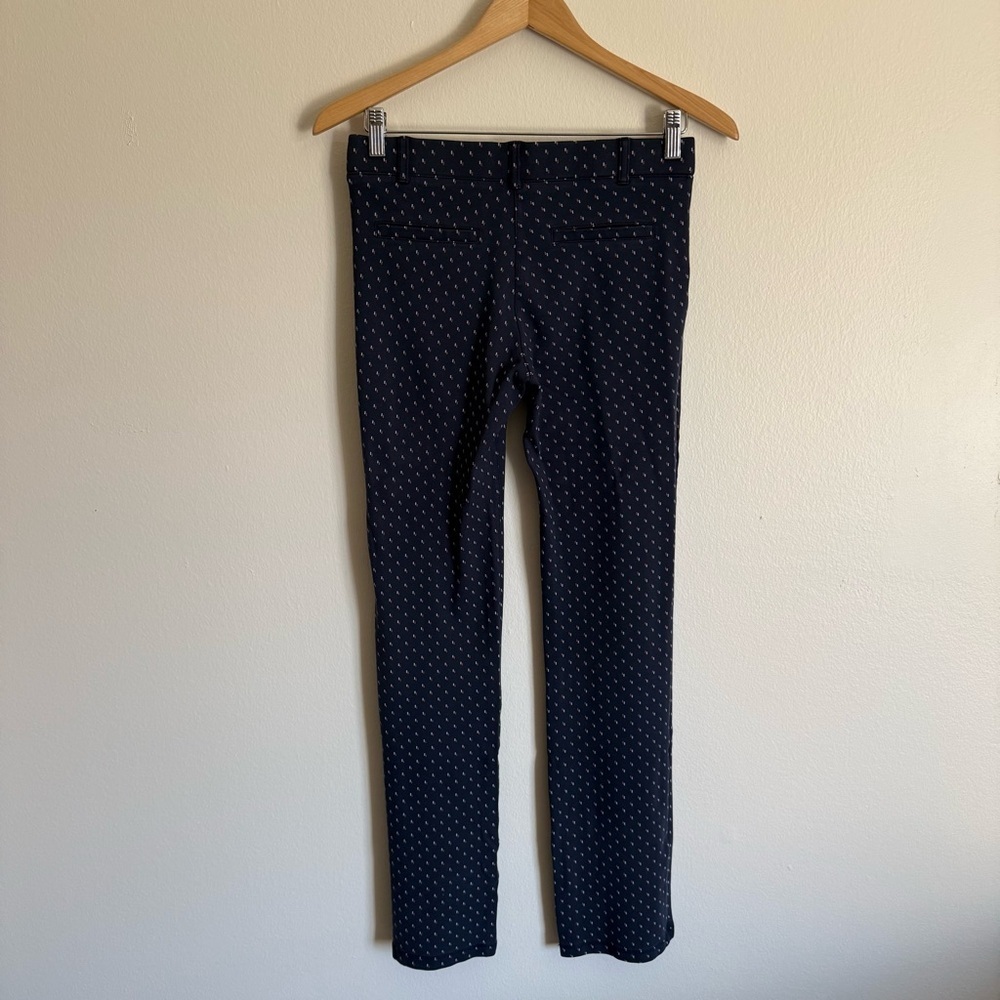 Betabrand Navy Patterned Womens Straight Leg Yoga Dress Pants Pull On Small Long - Picture 6 of 8